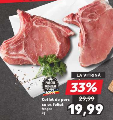 Cotlet de porc cu os feliat