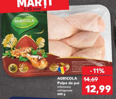 AGRICOLA Pulpe de pui inferioare refrigerate 600 g