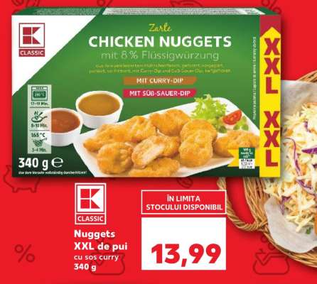 Nuggets XXL de pui cu sos curry