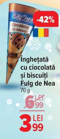 Înghețată cu ciocolată și biscuiți Fulg de Nea