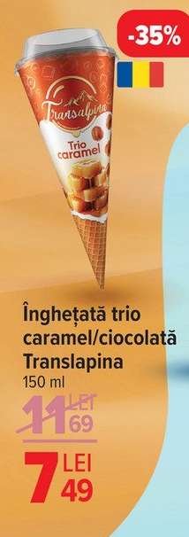 Înghețată trio caramel/ciocolată Transalpina