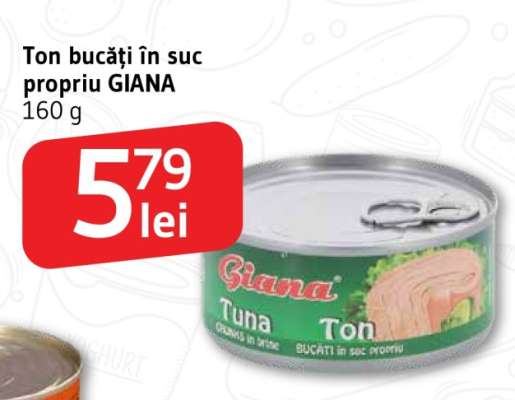 Ton bucăți în suc propriu GIANA