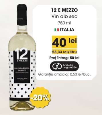 12 E MEZZO Vin alb sec