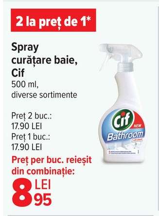 Spray curățare baie, Cif