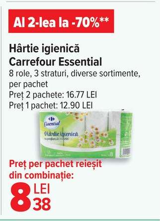 Hârtie igienică Carrefour Essential