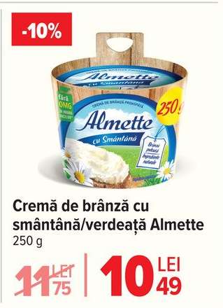 Cremă de brânză cu smântână/verdeață Almette