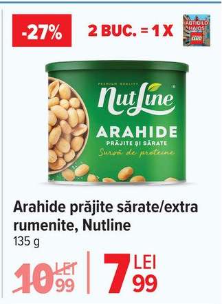 Arahide prăjite sărate/extra rumenite, Nutline