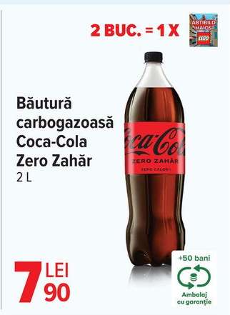 Băutură carbogazoasă Coca-Cola Zero Zahăr 2L