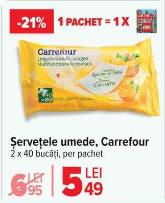 Șervețele umede Carrefour