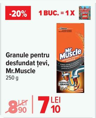 Granule pentru desfundat țevi, Mr.Muscle