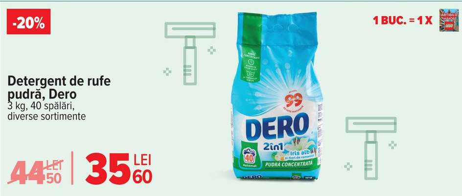 Detergent de rufe pudră Dero