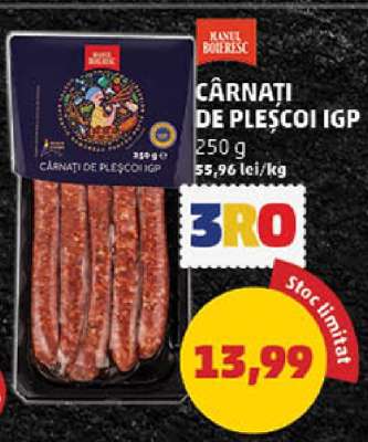 Cârnați de Pleșcoi IGP