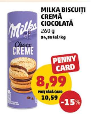 Milka Biscuiti Crema Ciocolată