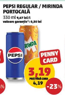 PEPSI regular/MIRINDA portocală