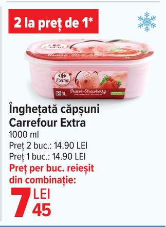 Înghețată căpșuni Carrefour Extra