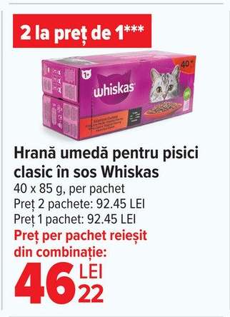 Hrană umedă pentru pisici clasic în sos Whiskas