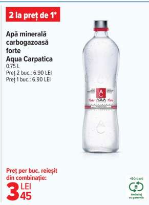 Apă minerală carbogazoasă forte Aqua Carpatica
