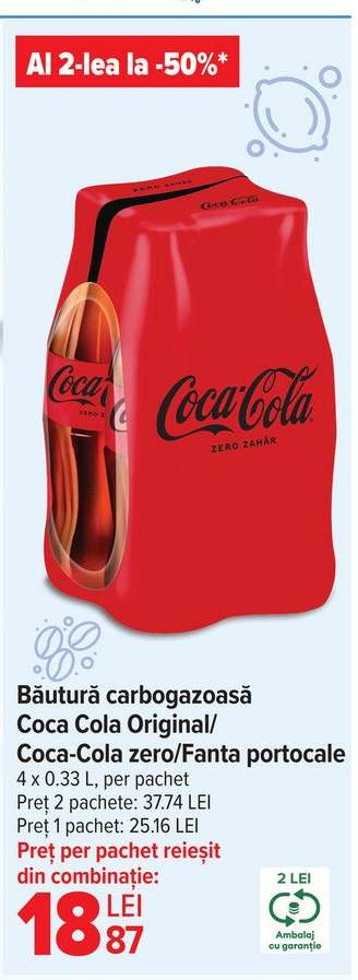 Băutură carbogazoasă Coca Cola Original/ Coca-Cola zero/Fanta portocale