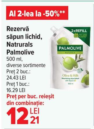 Rezervă săpun lichid Naturals Palmolive