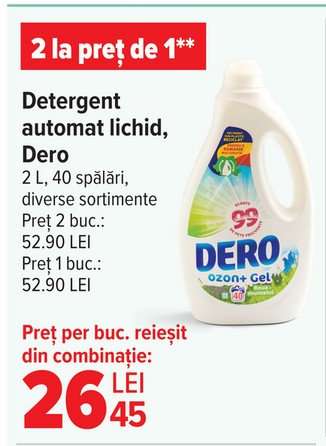 Detergent automat lichid, Dero