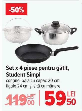 Set x 4 piese pentru gătit, Student Simpl