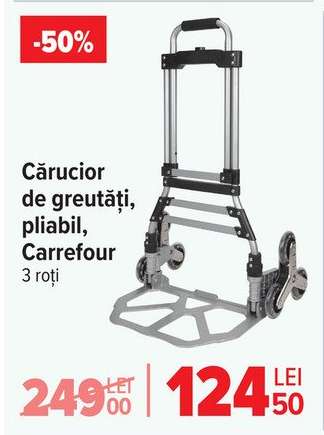 Cărucior de greutăți, pliabil, Carrefour
