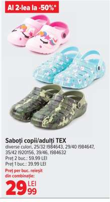 Saboți copii/adulți TEX