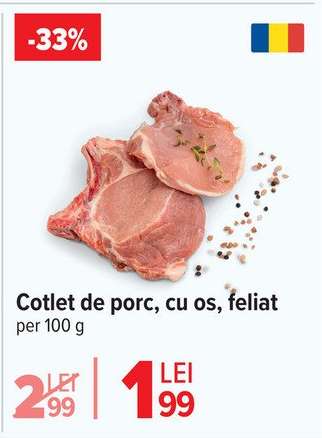 Cotlet de porc cu os feliat