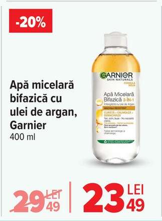 Apă micelară bifazică cu ulei de argan, Garnier