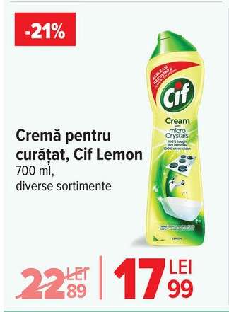 Cremă pentru curățat, Cif Lemon