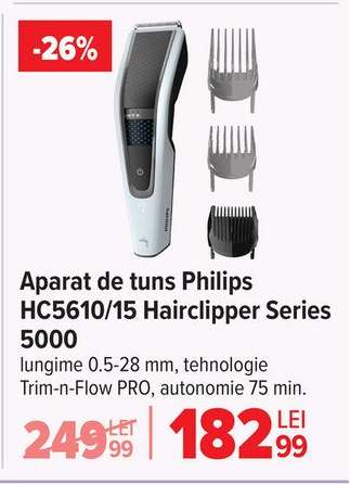 Aparat de tuns Philips HC5610/15 Hairclipper Series 5000