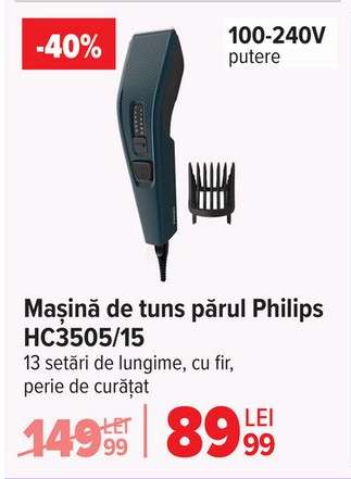 Mașină de tuns păr Philips HC3505/15