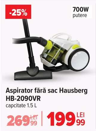 Aspirator fără sac Hausberg HB-2090VR