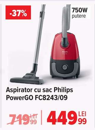 Aspirator cu sac Philips PowerGO FC8243/09