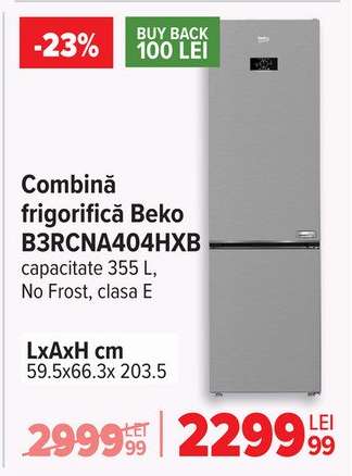 Combină frigorifică Beko B3RCNA404HXB
