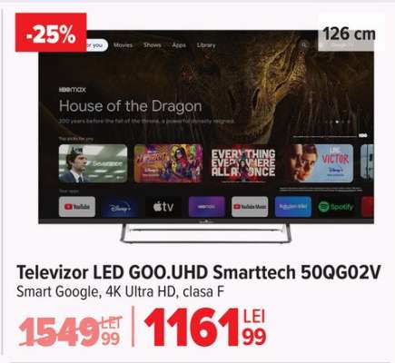 Televizor LED GOO.UHD Smarttech 50QG02V