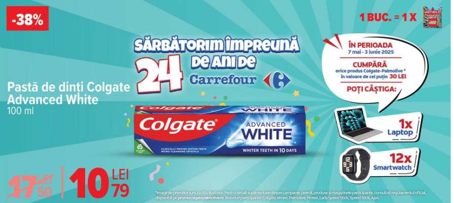 Pasta de dinți Colgate Advanced White 100 ml