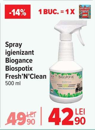 Spray igienizant Biogance Biospotix Fresh’N’Clean 500 ml
