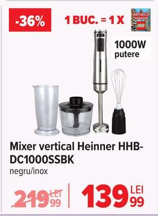 Mixer vertical Heinner HHB-DC1000SSBK