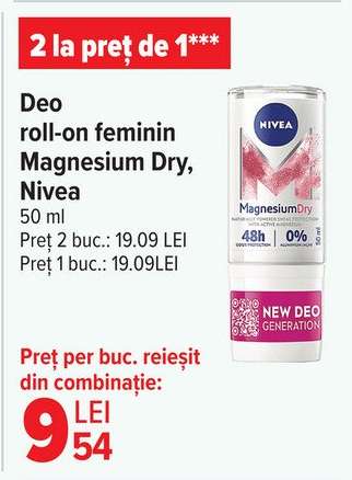 Deo roll-on feminin Magnesium Dry, Nivea