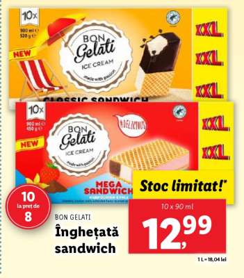 BON GELATI Înghețată sandwich