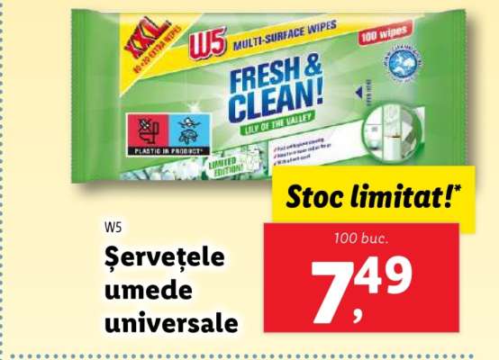 W5 Șervețele umede universale