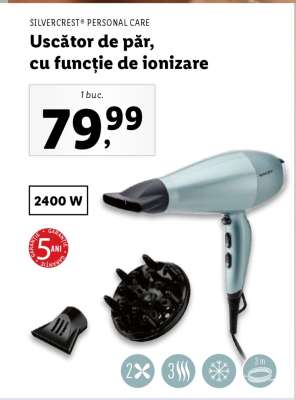 Uscător de păr, cu funcție de ionizare