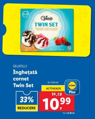 Înghețată cornet Twin Set