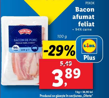 Bacon afumat feliat