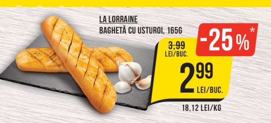 La Lorraine Baguette cu usturoi, 165g