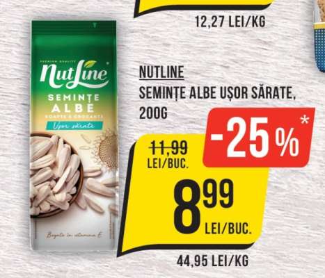 Nutline Semințe Albe Ușor Sărate, 200g