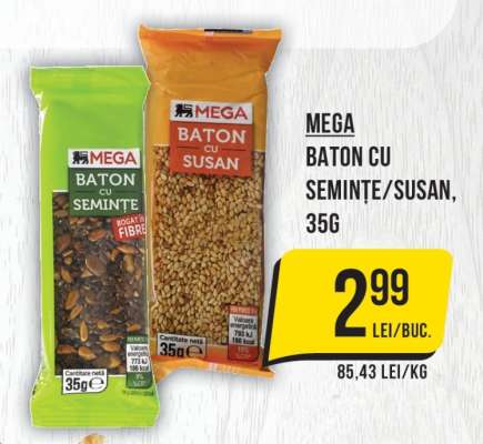 MEGA Baton cu Semințe/Susan, 35g