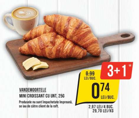 Vandemoortele Mini Croissant cu Unt, 25g