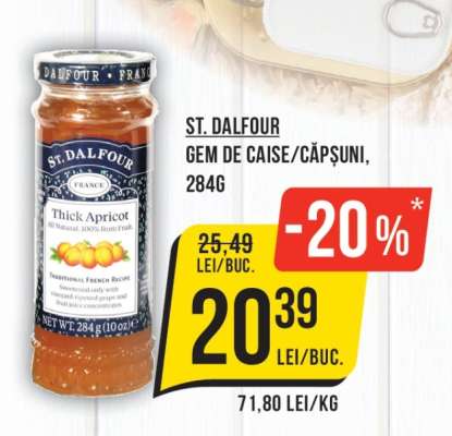 ST. DALFOUR Gem de caise/căpșuni, 284g